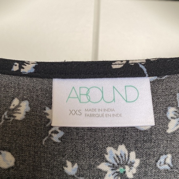 ABOUND Babydoll blouse Womens XXS ditzy floral 90’s Y2K blue/White button down - Picture 6 of 10